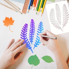 Rolin Roly 16 Pieces Stencils Leaves Reusable Stencils Templates Turtle Leaf Pattern Leaves Painting Stencils for Wood Floor Furniture Decoration DIY Scrapbooking Crafts