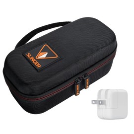 SLINGER Hard Travel Speaker Case for Bose SoundLink Flex Bluetooth Portable Speaker, With 12V USB Charger, Extra Pocket for Bluetooth Speakers Bose Charger & Cables, Black