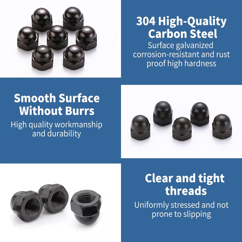 BCENG Pack of 50 M8 Galvanised Cap Nuts Cap Nuts
