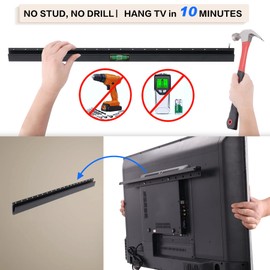 No Drill Drywall TV Mount, No Stud TV Wall Mount for Most Brand 22-55 Inch TVs up to 100 lbs, Easy Install No Stud Studless TVs Wall Mount, Include All Hardware-New Level Bubble Meter