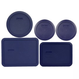 Pyrex (2) 7200-PC (1) 7201-PC (1) 7210-PC (1) 7211-PC Blue Replacement Lid Set
