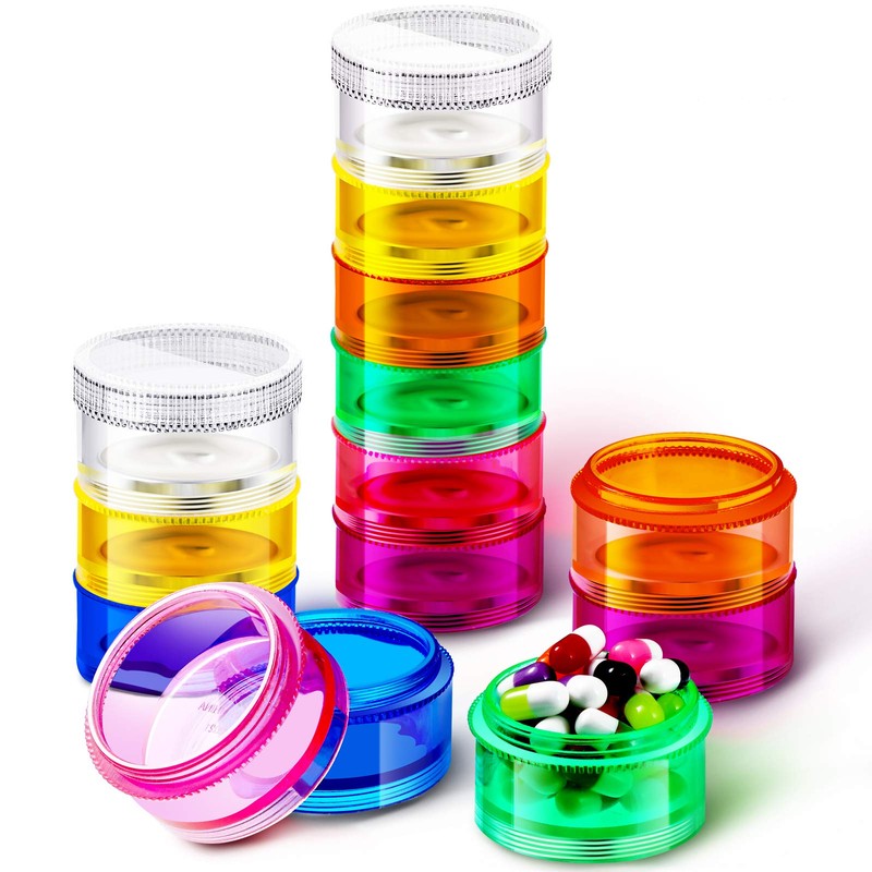 Sieral 2 Set 7 Days Stackable Pill Organizers 7 Compartments