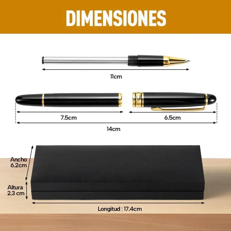 Pluma Elegante Premium De 2 Piezas - ¡incluye 8 Repuestos!