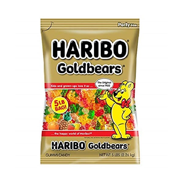 Haribo Goldbears Gummi Candy, 5 Pound Bag