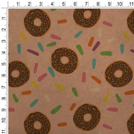GRAPHICS & MORE Cute Donut with Sprinkles Chocolate Icing Premium Kraft Roll Gift Wrap Wrapping Paper