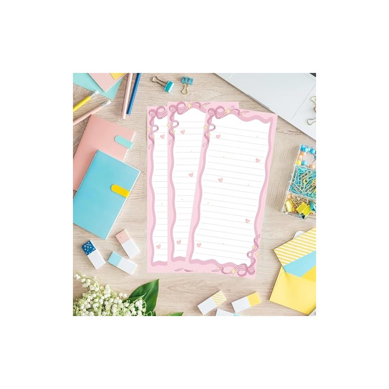 100pcs Pink Bow Notepad Bowknot List to-Do Paper Pad 3.2x7.5
