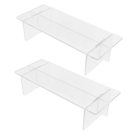 KICHOUSE 2PCS Acrylic Display Stand Clear Tabletop Organizer Figures Collectibles Models Desk Shelf for Efficient Organization Tidy Workspace