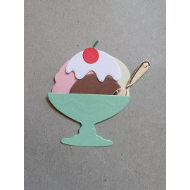 Unbranded Ice Cream Sundaes Cardstock die cuts scrapbook cards