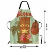 Moslion Hawaiian Tiki Style Apron,Seaside Palm Trees and Beautiful Flowers