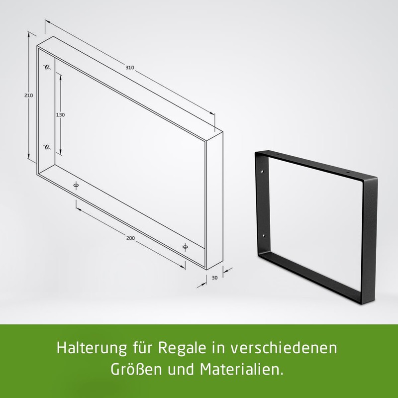 Amig - Rechteckige Halterung für Industrieregal | 211 x 311