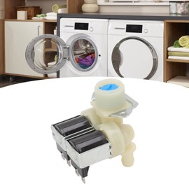 Qcwwy Washing Machine Water Valve, Double Head Solenoid Valve for Washing Machine Replacement Washer Inlet Valve, Easy to Install Washing Machine Accessories