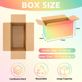 TryDrem 11"x6"x6" Shipping Boxes Set of 30, Colorful Corrugated Cardboard Box Packaging for Small Business, Packaging Mailing or Gift Wrapping Giving