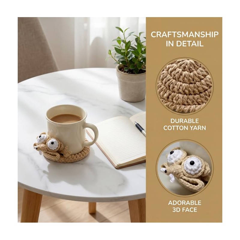 Handmade Crochet Squirrel Coaster
