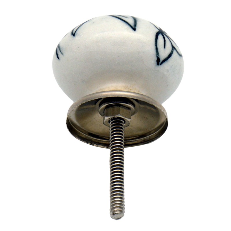 Nicola Spring Ceramic Cupboard Drawer Handle Knobs - Floral Design