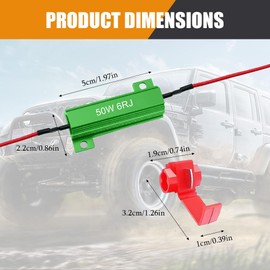 PACLVIO 4PCS Load Resistors, 50W 6Ohm Car Resistors, LED Turn Signal Resistor Flasher Adaptor, Aluminum Case Resistor for Fix LED Bulb Fast Hyper Flash Turn Signal Blink Error Code (Green 6RJ, 4PCS)