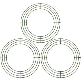3 Pack Christmas Wire Wreath Ring 10 inch Metal Wire Wreath Frame Christmas Wreath Ring Crafting Wreath Base for Xmas Thanksgiving Halloween Wedding Wreath Frame Wreath Making Supplies