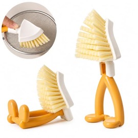 Faltbare Dreieck-Reinigungsbürste für Küche mit ergonomischem Griff | 3-in-1 Funktion, Erreicht tiefe Ecken, Platzsparend, Für Töpfe & Pfannen, Wiederverwendbar