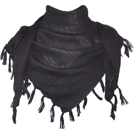 Cotton Shemagh Keffiyeh Tactical Desert Scarf Neck Head Wrap with Tassel for Men Women Style Fashion - Color: Black and Brown, Size: One Size