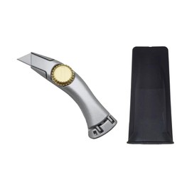 Titan Utility Knife with Fixed Blade, Roofing Cutter, Belt Clip, Carpet Cutter, 3 Extra Blades, Silver