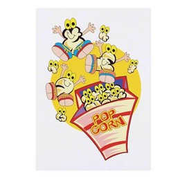 'Popcorn Cartoon' Temporary Tattoo - Water Resistant, Skin-Safe, Non-Toxic Transfer (TO00080975)