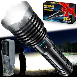 Weoxi Rechargeable Flashlights 2400000 High Lumens,Super Bright LED Flashlight for Home Emergency, Waterproof Handheld Flashlights with Pouch, 5000mAh Battery, Spotlight and Floodlight Function