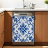 Navy Blue Floral Dishwasher Cover 23x26 Inch
