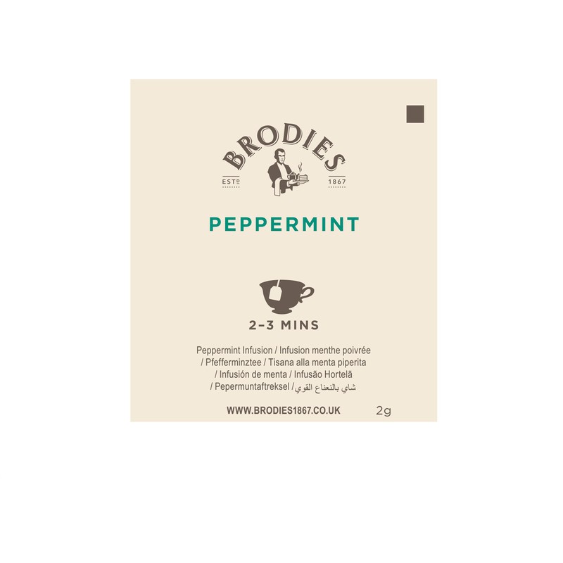 Brodies Peppermint Tag and Envelope - 1 Dispenser box of