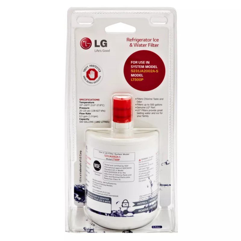 LG Genuine LG LT500P Water Filter 5231JA2002A for LG Refrigerator,