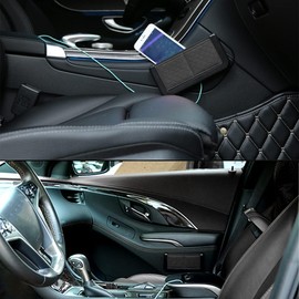 Car Storage Pocket, Multifunctional Car Seat Side Storage Box, Vehicle Seat Gap Filler Organizer for Purse Phone Holder Wallet Key, Universal Auto Interior Accessories (Black, 18.5 * 9CM)