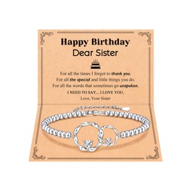 Eryuor Sister Birthday Gifts From Sister Bracelet Ideas Cool Happy Birthday Card for Sister Adult