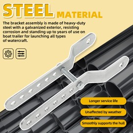 TENGBASE Marine Keel Roller, Adjustable Roller Bracket Assembles, 4” Rubber Keel Roller for Boat Trailer