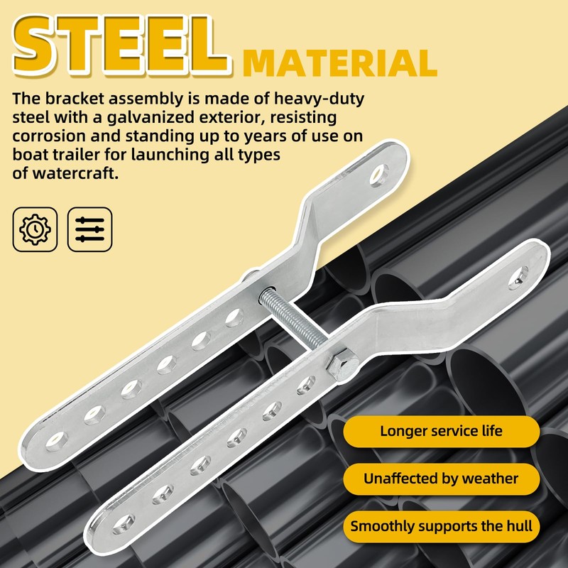 TENGBASE Marine Keel Roller, Adjustable Roller Bracket Assembles, 4” Rubber