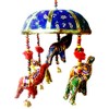 Rastogi Handicrafts Indian Traditional Elephant Blue Umbrella Hanging Layer of