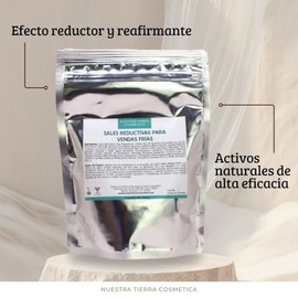 Nuestra Tierra Cosmetica Sales Reductivas para Vendas Frías, Tratamiento Adelgazante, Sales Minerales, 250g