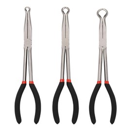 3Pcs 11 Inch Hose Gripper Plier Set Electrical Disconnect Pliers Hose Pliers Automotive 6mm,13mm,18mm Dia,Offset Spark Plug Boot Removal Pliers Serrated Jaws