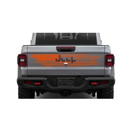 Tailgate II USA Distressed American Flag Rear Door Decal Sticker Compatible with Jeep Gladiator Any Medium Size Pickup Truck. - Orange
