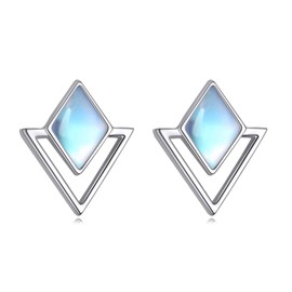 Moonstone Stud Earrings Sterling Silver Jewellery Gifts for Women(Moonstone stud earrings)