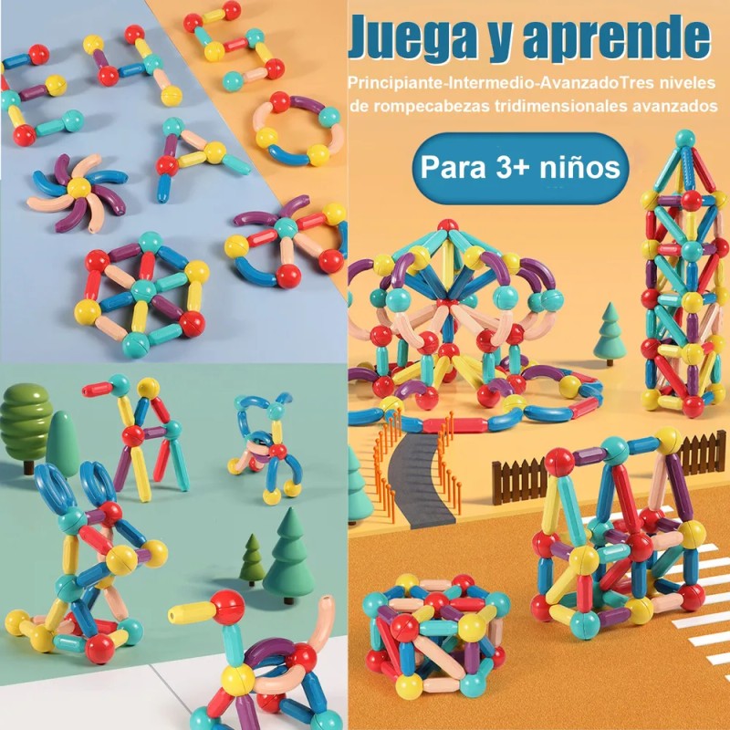 Bloques Construcción Magnéticos Juguete Didáctico Niños 42pz