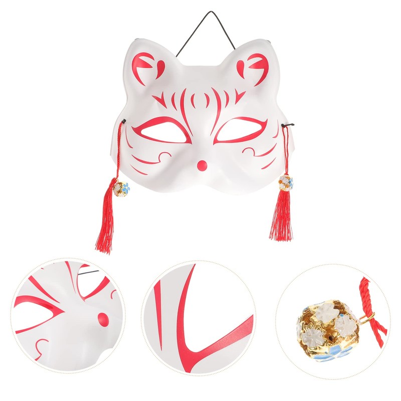 Alipis Mask Janpanese Style Cat Mask Cosplay Half Mask Kitsune