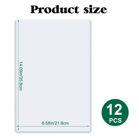 12 Pack 8.5" x 14" Rigid Print Protectors, Rigid Top Insert loaders Durable PVC Document Protectors, Plastic Sleeves for Photos, Prints, and Menu Covers Document Holder Birth Certificate Protector