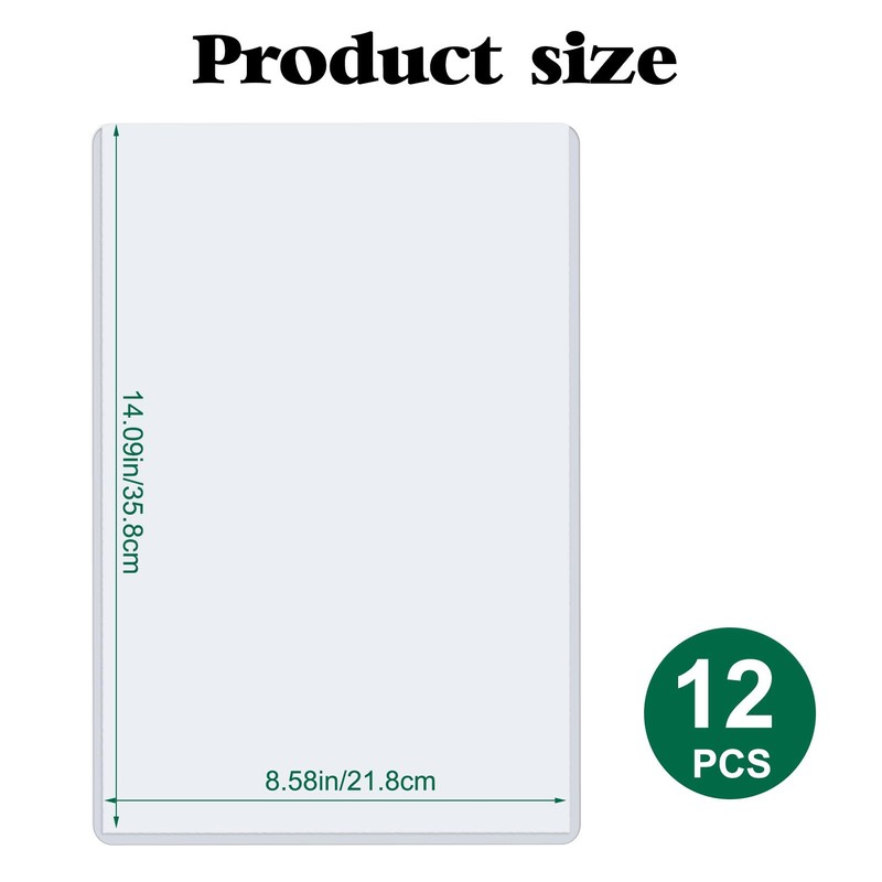 12 Pack 8.5" x 14" Rigid Print Protectors, Rigid Top