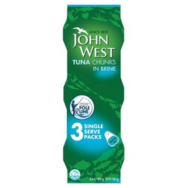 John West Tuna Chunks in Brine (3x80g) - Pack of 6