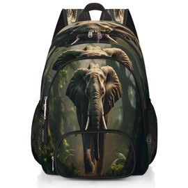 3d Elephant Travel Laptop Backpack for Women Men Bookbag Casual Daypack Fits 15.6 Inch Laptop