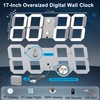 Digital Wall Clock 17" with Remote Control,3D Led Clock Adjustable