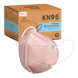 KN95 Face Mask 50 PCS, Individually Wrapped, 5 Ply Pink Disposable Face Masks for Adults Filter Efficiency 95%, Protection against PM 2.5 Smoke Particles