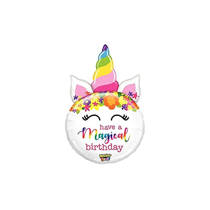 33" Mighty Birthday Unicorn Shape