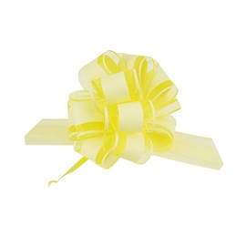 Homeford Snow Pull Bow Ribbon, 14 Loops, 2-Inch, 2-Count (Yellow)