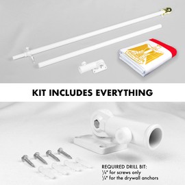 G128-6 Feet Spinning Flagpole (White) Egypt 150D Flag Brass Grommets Printed 3x5 ft (Flag Included) Aluminum Flag Pole