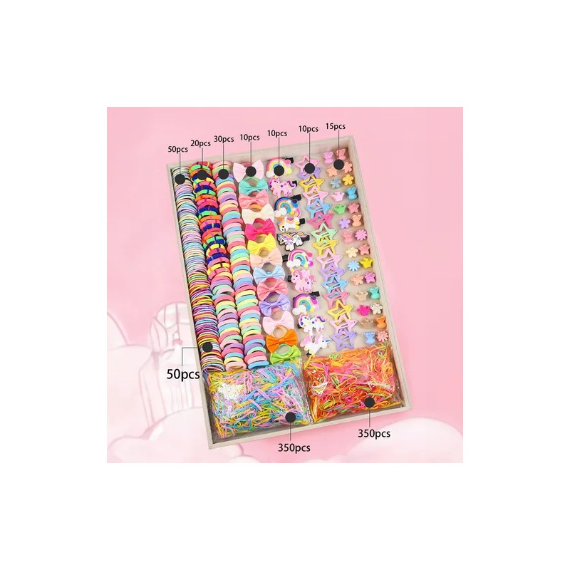 895pcs Mini Ligas Para Cabello Elásticas Dama Accesorios Etc