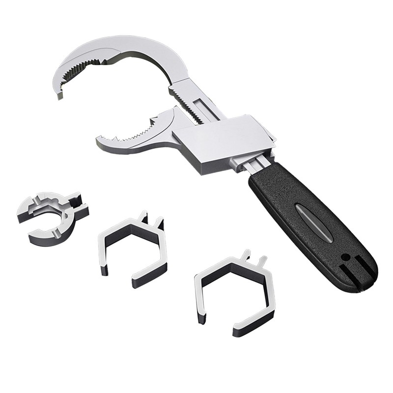 Bathroom Wrench Set Aluminum Alloy Adjustable Large Opening Arc Teethed